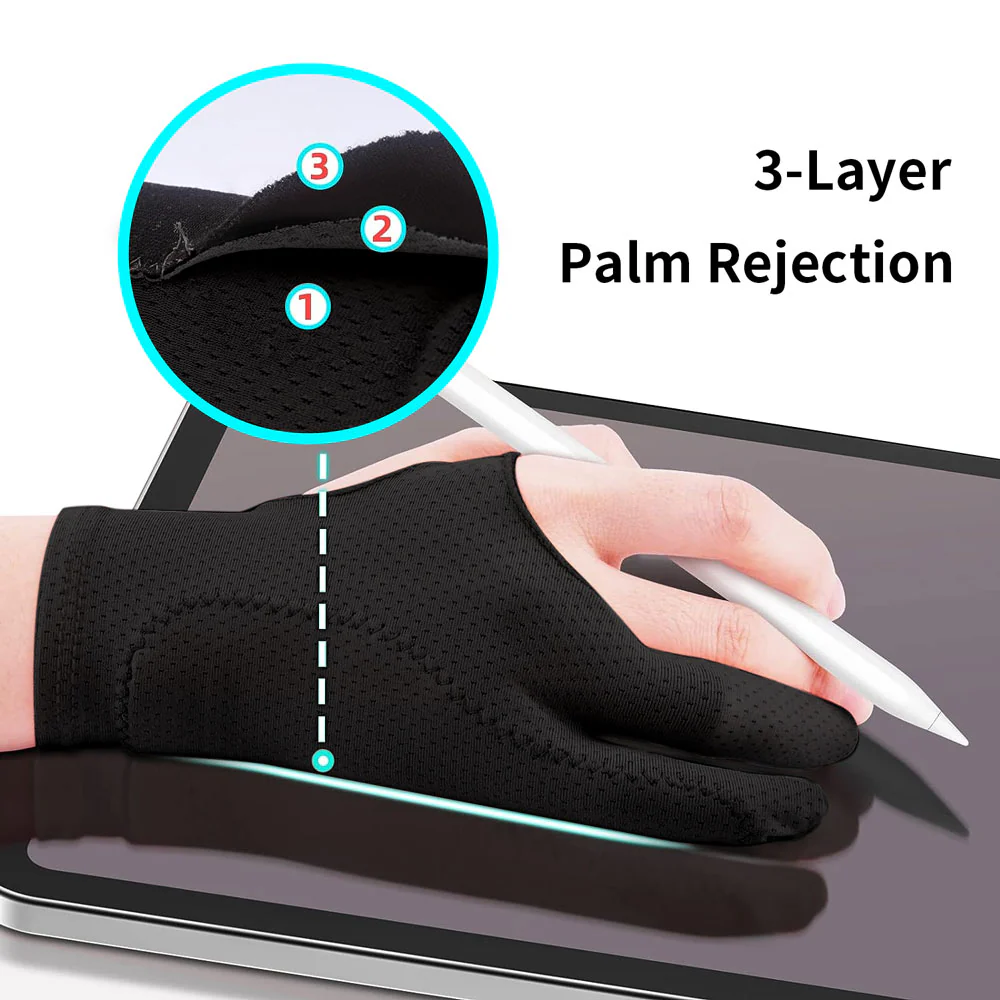 ACC-GLOVE | 3-Layer Anti-Touch Glove for Digital Drawing & Paper Sketching - Image 3