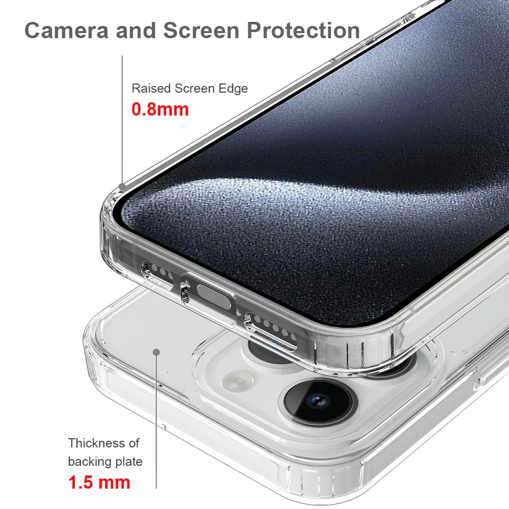 AHN-IPH-15PRO | iPhone 15 Pro Case | Ultra slim shockproof crystal clear case - Image 3