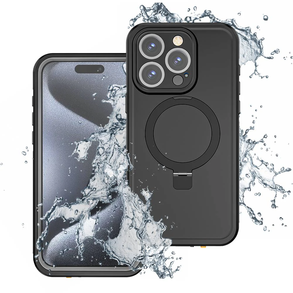 AMG-IPH-15PRO | iPhone 15 Pro | IP68 waterproof iPhone case with kickstand