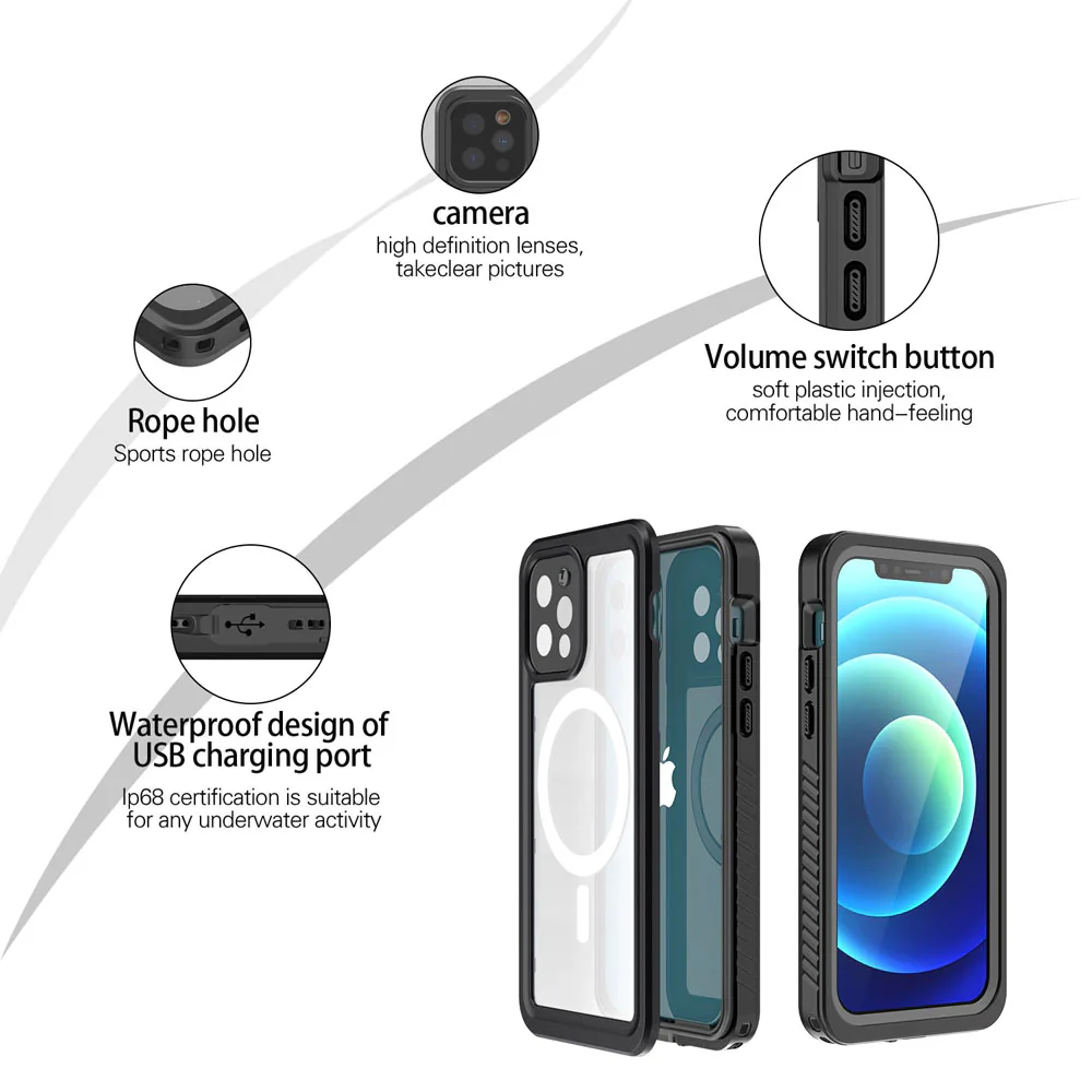 AMN-IPH-12PRO | iPhone 12 Pro | IP68 Waterproof Case & Magnetic Case - Image 5