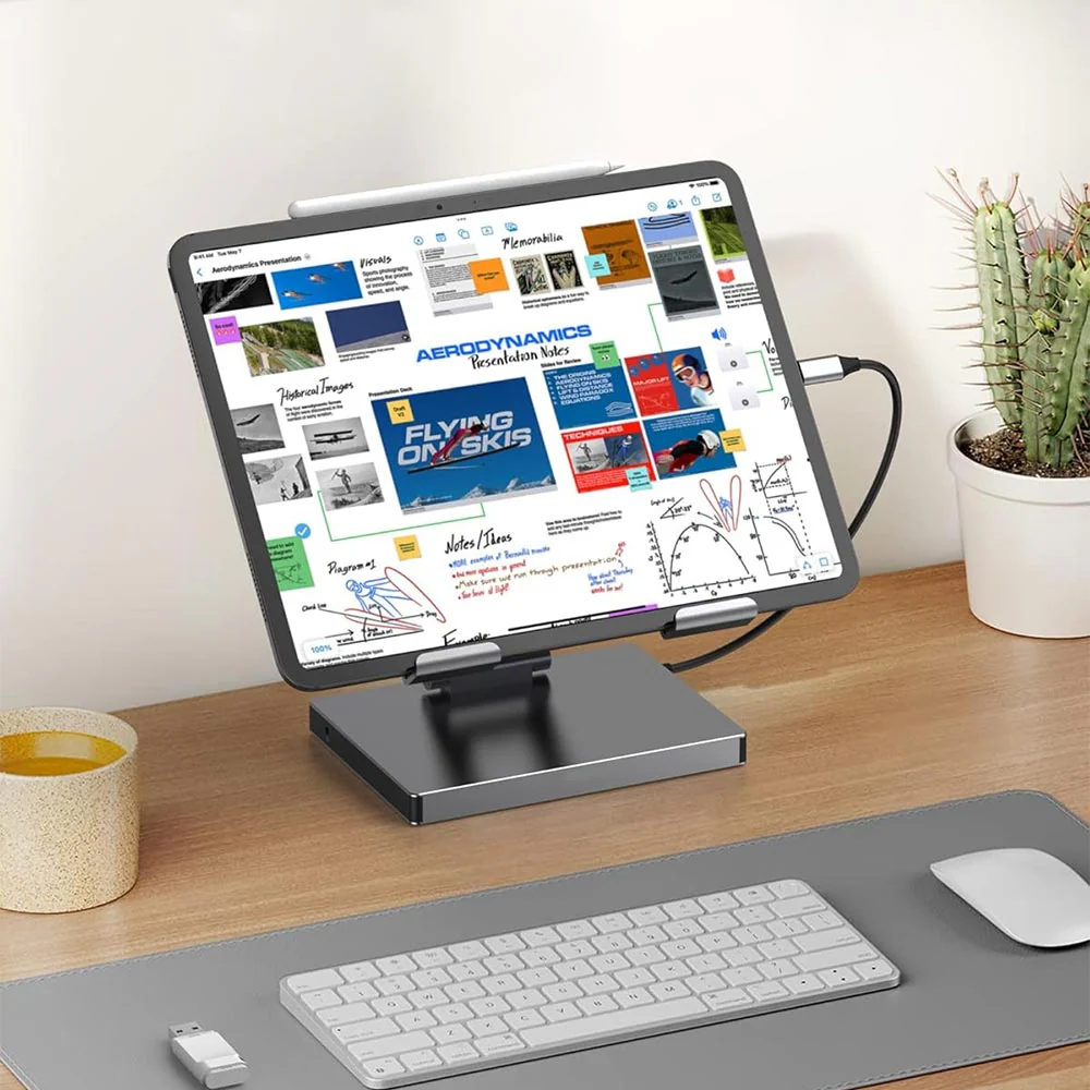AND-DK8A | 8-in-1 Hub with Foldable Stand | TYPE-C (PD) + HDMI (4K) + TF + SD + 3 USB (3.0)+ Audio (3.5mm) - Image 2