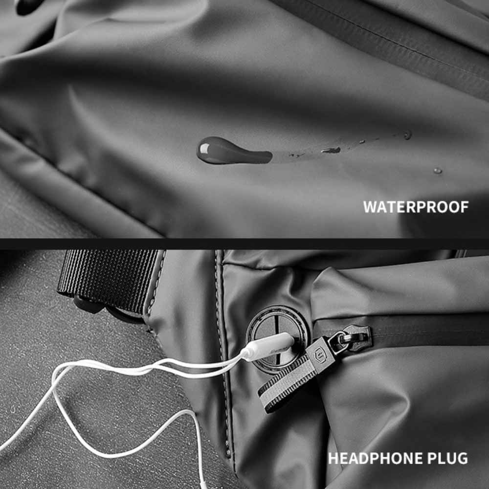 BAG-SL2 | Sling Bag / Chest Bag /  Waist bag | Anti-Splash PU bag with earphone hole - Image 3