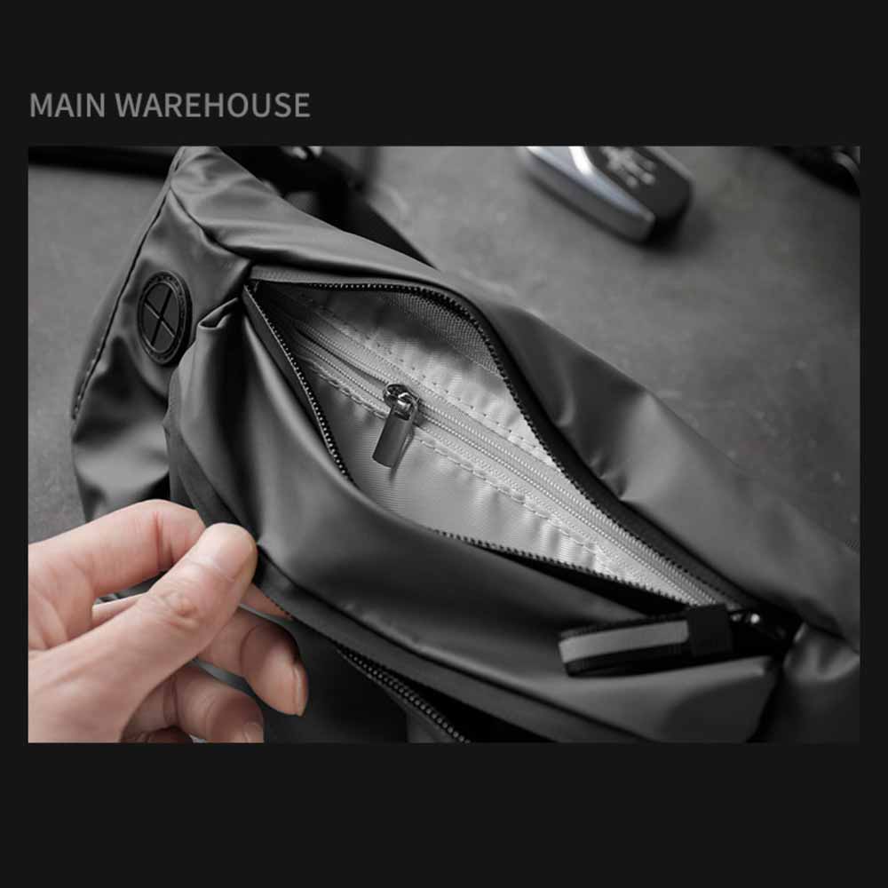 BAG-SL2 | Sling Bag / Chest Bag /  Waist bag | Anti-Splash PU bag with earphone hole - Image 6