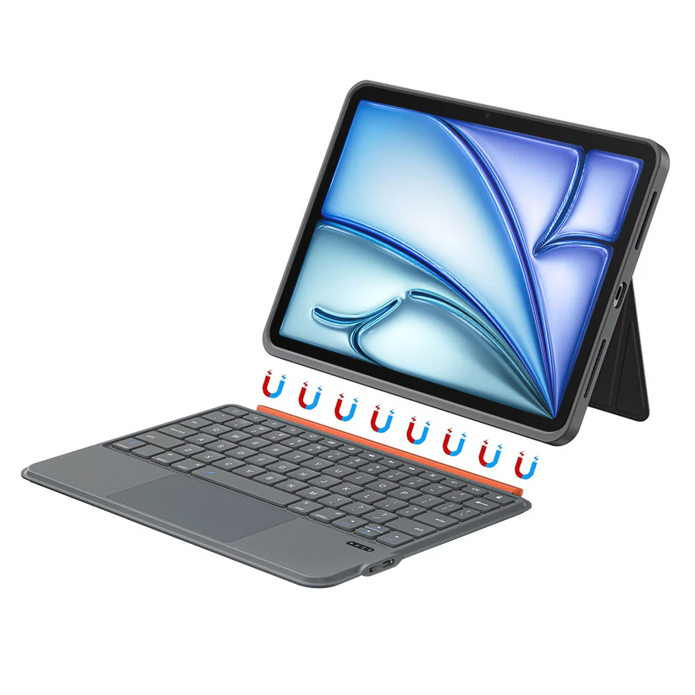 BKV-iPad-A5 | iPad Air 11 (M2) / (M3) / (M4) | Magnetic Detachable Keyboard Case with Stand & Trackpad