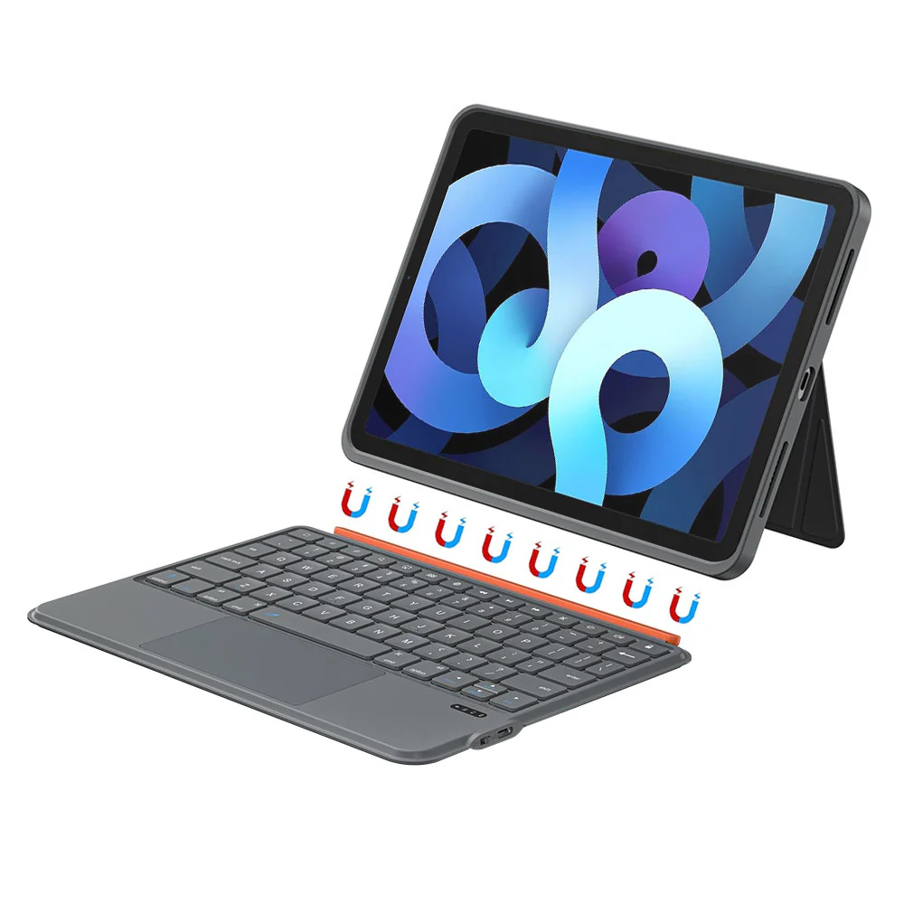 BKV-iPad-A5 | iPad Air 4 2020 / iPad Air 5 2022 | Magnetic Detachable Keyboard Case with Stand & Trackpad