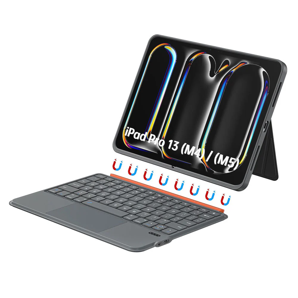 BKV-iPad-PR10 | iPad Pro 13 (M4) / (M5) | Magnetic Detachable Keyboard Case with Stand & Trackpad