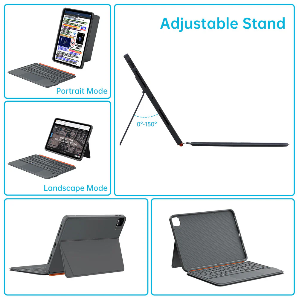 BKV-iPad-PR11 | iPad Pro 11 (M4) / (M5) | Magnetic Detachable Keyboard Case with Stand & Trackpad - Image 6