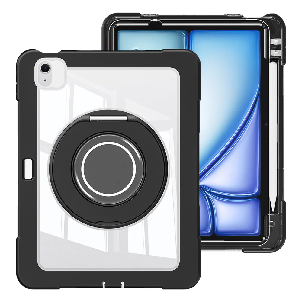 BON-iPad-A5PN | iPad Air 11 (M2) / (M3) / (M4) | Rugged case with kick-stand & folding grip & pencil holder