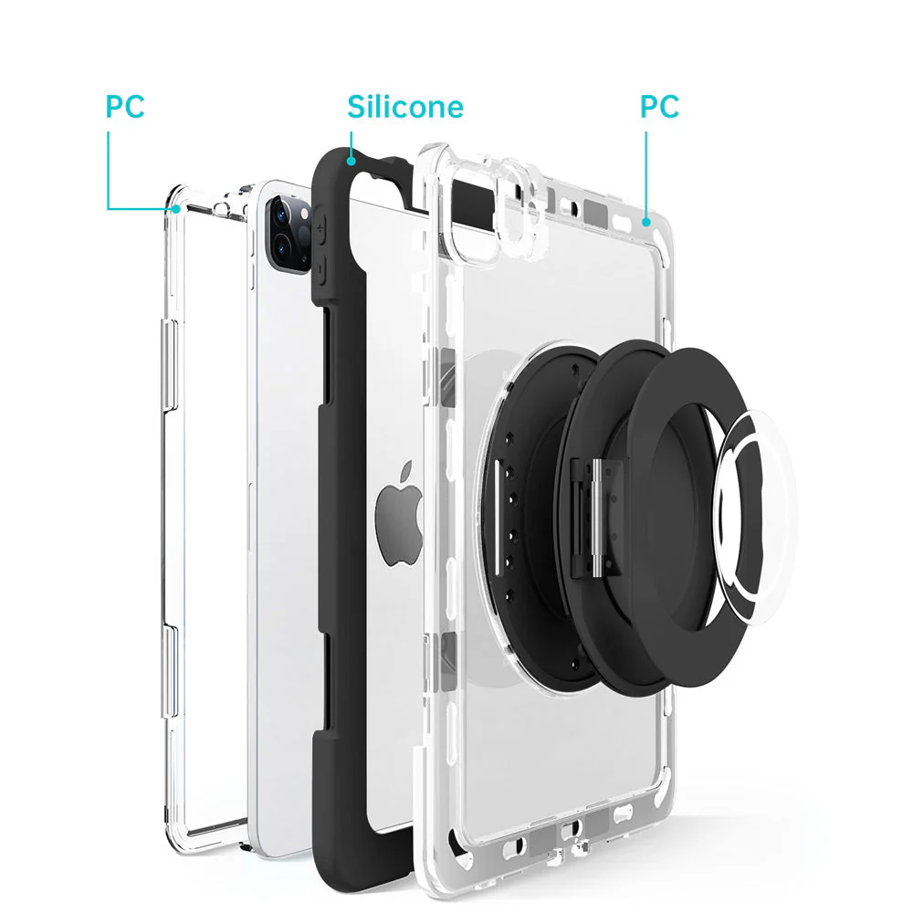 BON-iPad-A5PN | iPad Air 11 (M2) / (M3) / (M4) | Rugged case with kick-stand & folding grip & pencil holder - Image 2
