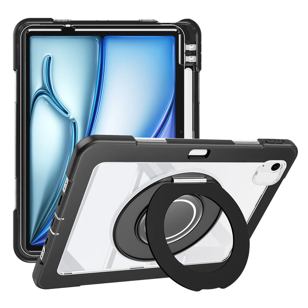 BON-iPad-A5PN | iPad Air 11 (M2) / (M3) / (M4) | Rugged case with kick-stand & folding grip & pencil holder - Image 6