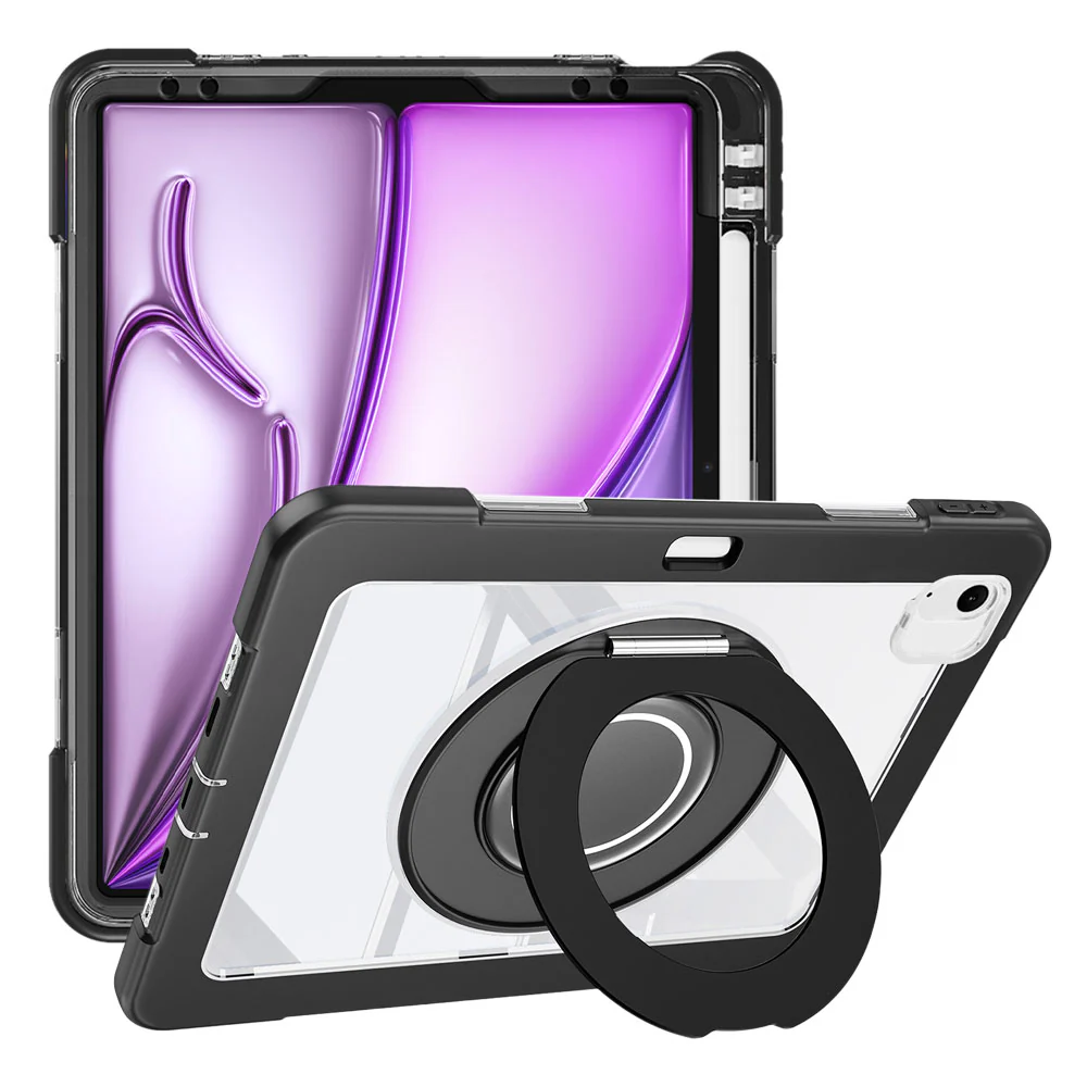 BON-iPad-A6PN | iPad Air 13 (M2) / (M3) / (M4) | Rugged case with kick-stand & folding grip & pencil holder - Image 6