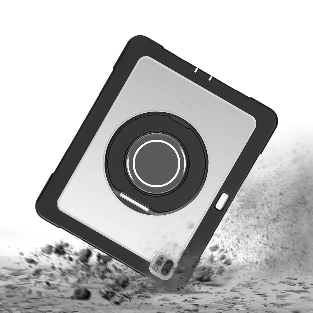 BON-iPad-A6PN | iPad Pro 12.9 ( 3rd / 4th / 5th / 6th Gen. ) 2018 / 2020 / 2021 / 2022 | Rugged case with kick-stand & folding grip & pencil holder - Image 4