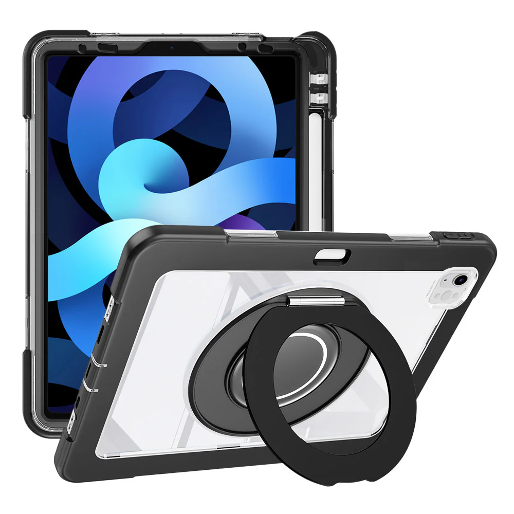 BON-iPad-PR6PN | iPad Air 4 2020 / iPad Air 5 2022 | Rugged case with kick-stand & folding grip & pencil holder - Image 6