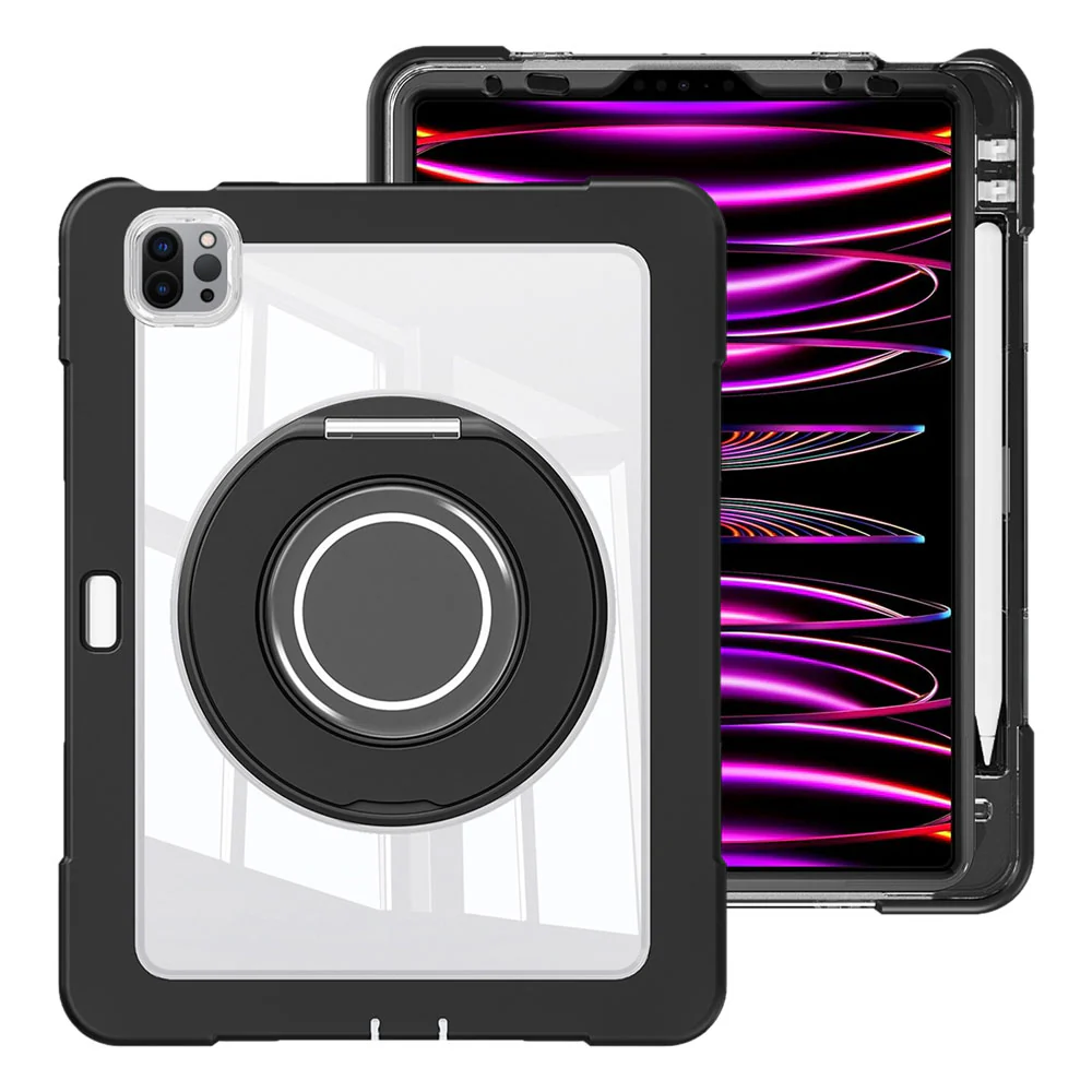 BON-iPad-PR6PN | iPad Pro 11 ( 1st / 2nd / 3rd / 4th Gen. ) 2018 / 2020 / 2021 / 2022 | Rugged case with kick-stand & folding grip & pencil holder