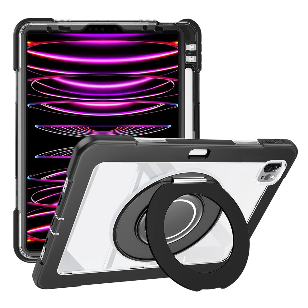 BON-iPad-PR6PN | iPad Pro 11 ( 1st / 2nd / 3rd / 4th Gen. ) 2018 / 2020 / 2021 / 2022 | Rugged case with kick-stand & folding grip & pencil holder - Image 6