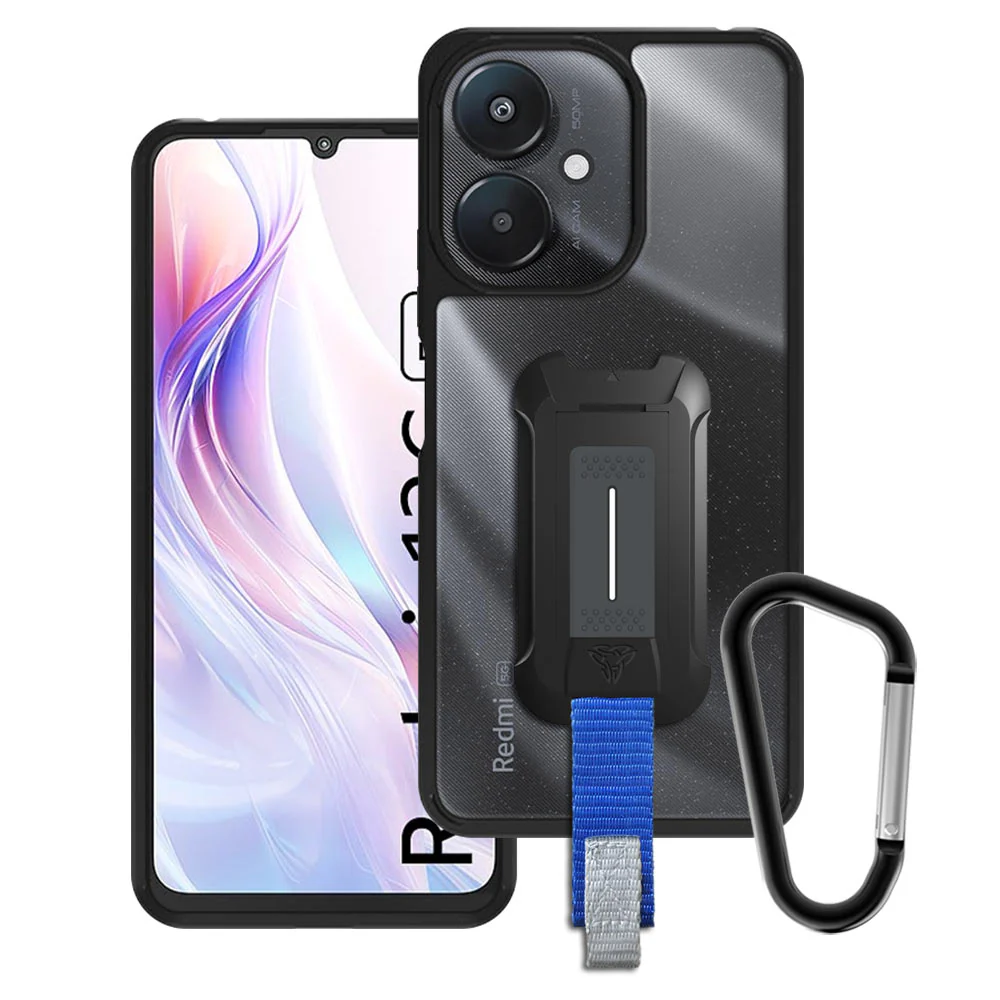 BX3-Mi23-RM13C | Xiaomi Redmi 13C 5G / 13C 4G | Shockproof Rugged case w/ KEY Mount & Carabiner