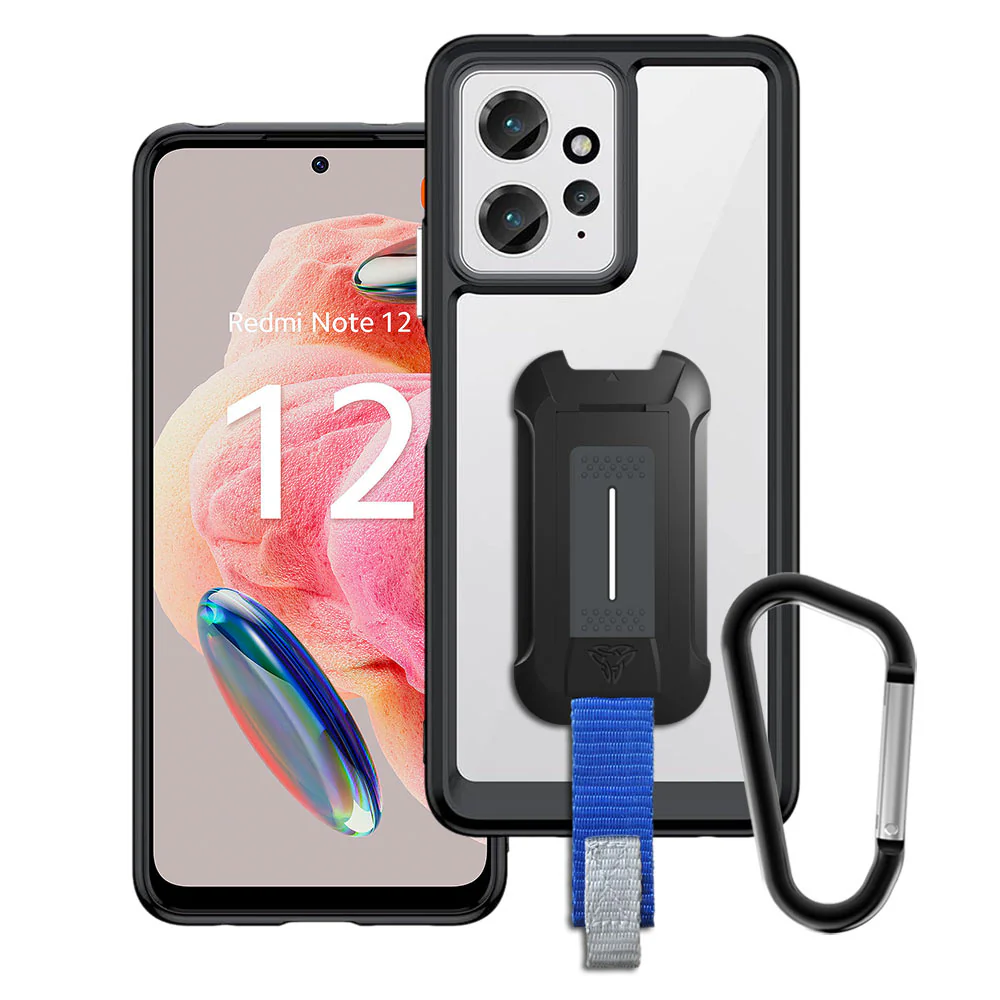 BX3-Mi23-RMN124G | Xiaomi Redmi Note 12 4G | Shockproof Rugged case w/ KEY Mount & Carabiner