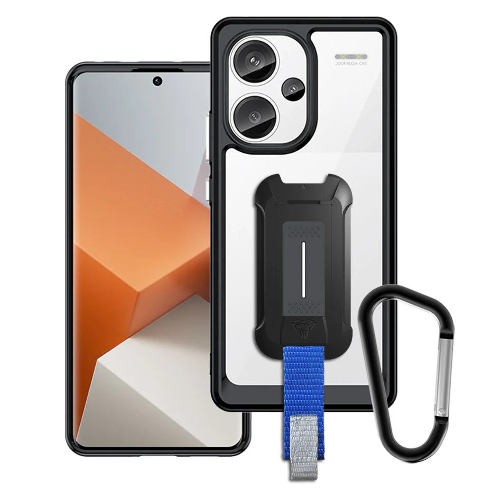 BX3-Mi23-RMN13PRPL | Xiaomi Redmi Note 13 Pro+ 5G | Shockproof Rugged case w/ KEY Mount & Carabiner