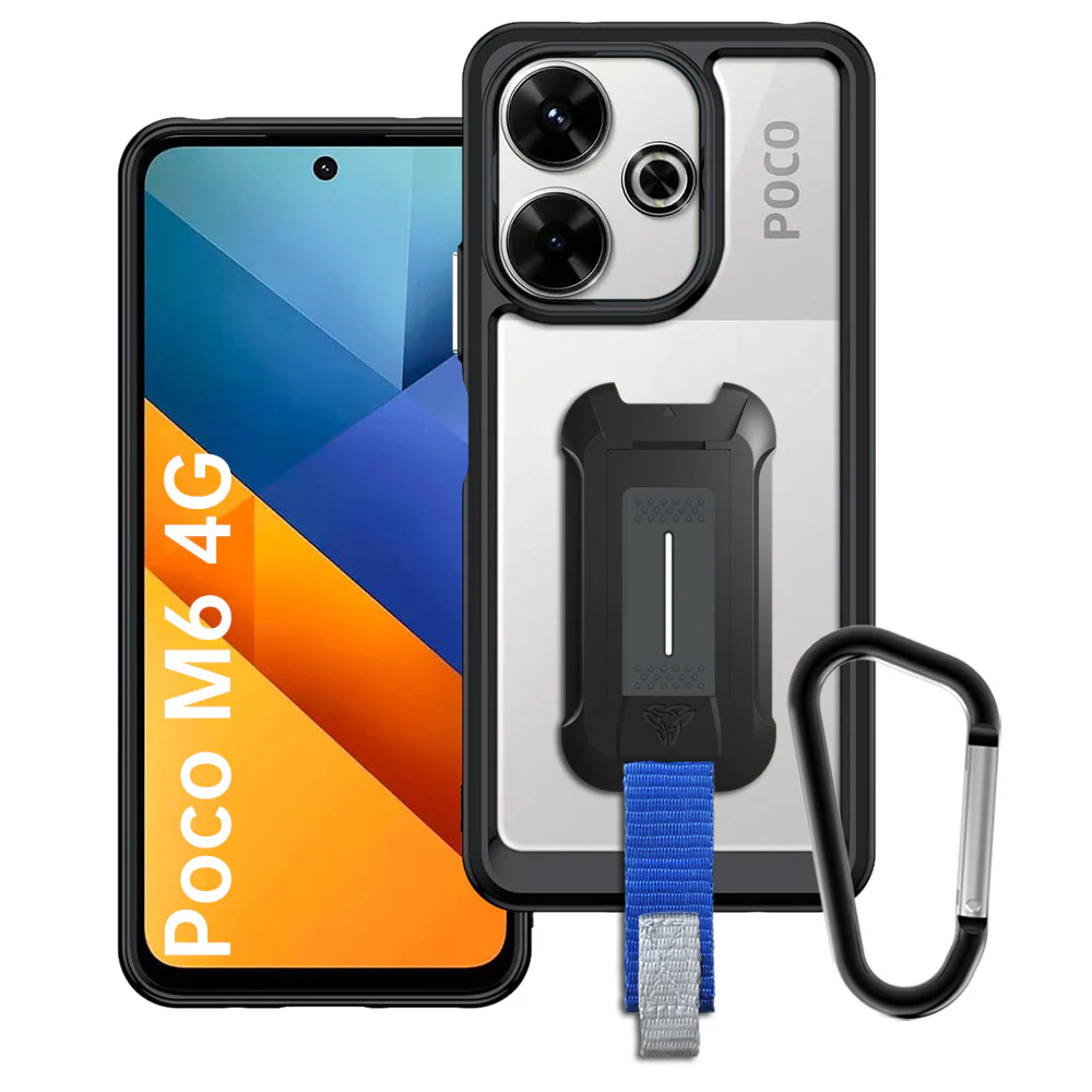 BX3-Mi24-PCM64G | Xiaomi Poco M6 4G | Shockproof Rugged case w/ KEY Mount & Carabiner