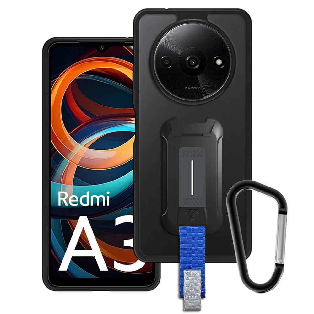 BX3-Mi24-RMA3 | Xiaomi Redmi A3 4G | Shockproof Rugged case w/ KEY Mount & Carabiner