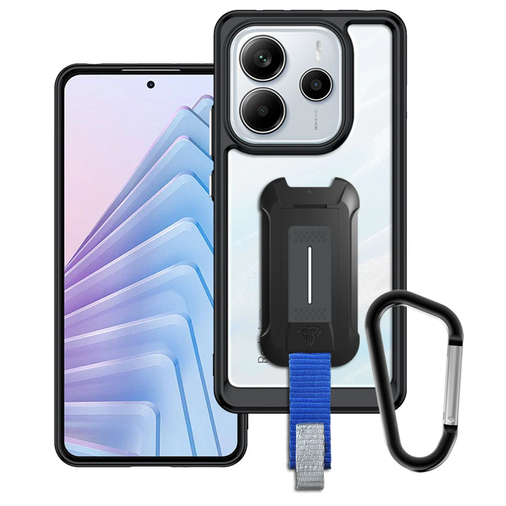 BX3-Mi24-RMN145G | Xiaomi Redmi Note 14 5G | Shockproof Rugged case w/ KEY Mount & Carabiner