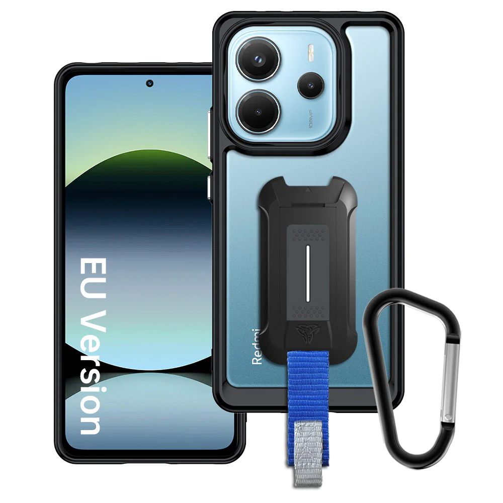 BX3-Mi25-RMN144GEU | Xiaomi Redmi Note 14 4G (EU Version) | Shockproof Rugged case w/ KEY Mount & Carabiner