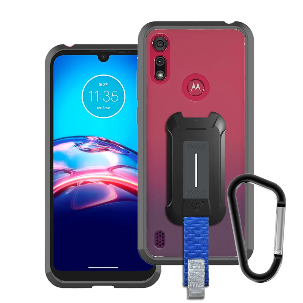 BX3-MT20-E6S | Motorola Moto E6s 2020 | Mountable Shockproof Rugged Case for Outdoors w/ Carabiner