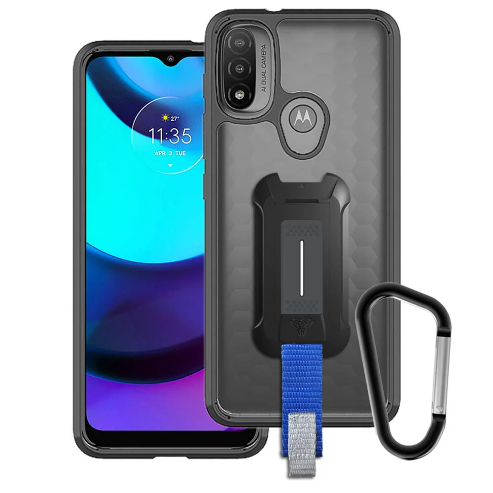 BX3-MT21-E20 | Motorola Moto E20 | Mountable Shockproof Rugged Case for Outdoors w/ Carabiner