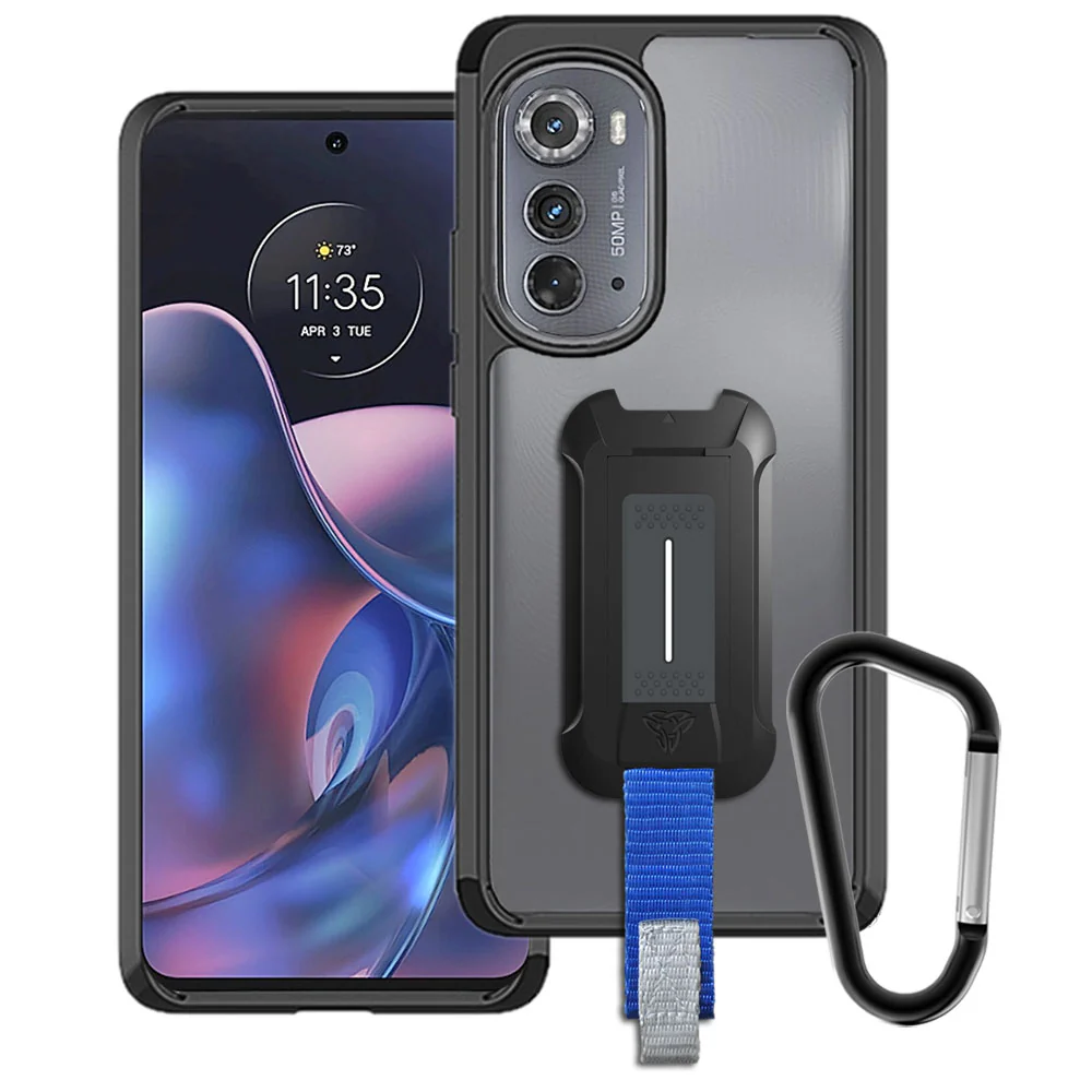 BX3-MT22-EG22 | Motorola Edge 2022 | Mountable Shockproof Rugged Case for Outdoors w/ Carabiner