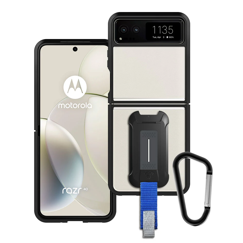 BX3-MT23-RZ40 | Motorola Razr 40 | Mountable Shockproof Rugged Case for Outdoors w/ Carabiner