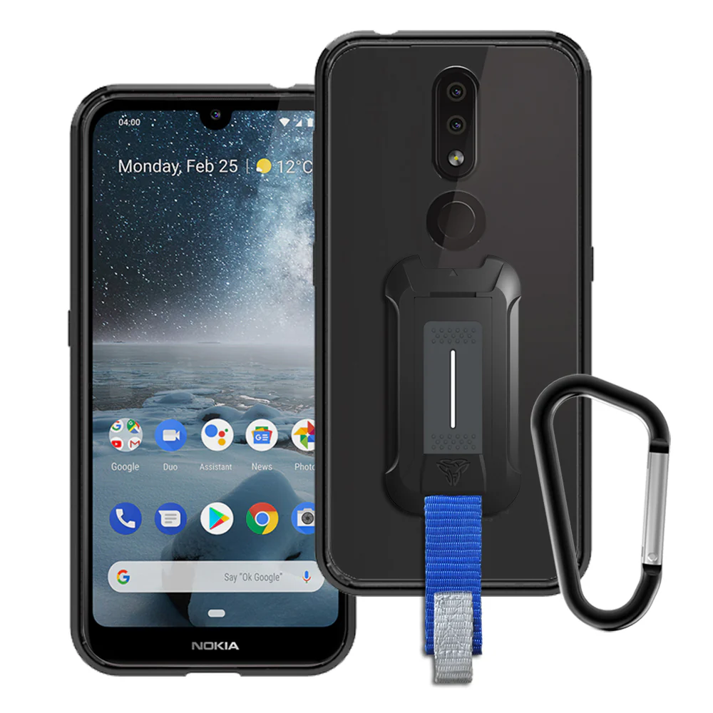 BX3-NK19-4.2 | Nokia 4.2 Case | Mountable Shockproof Rugged Case for Outdoors w/ Carabiner