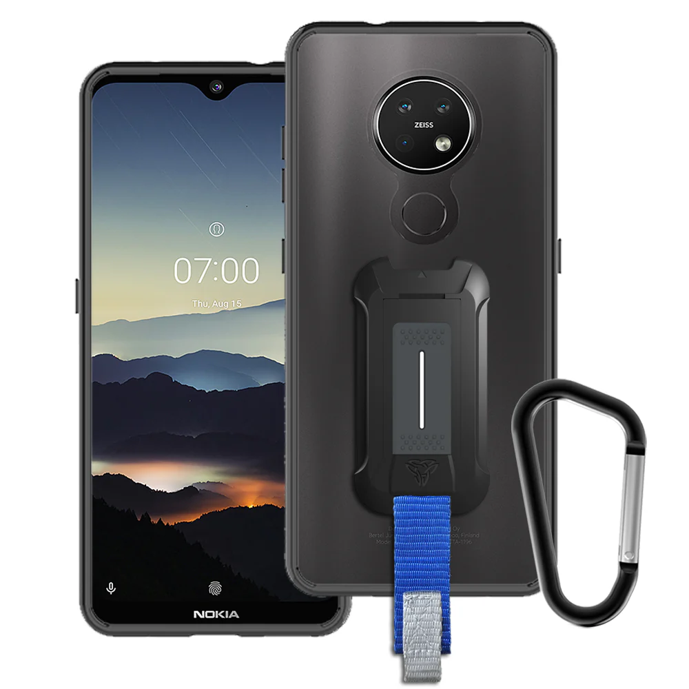 BX3-NK19-7.2 | Nokia 7.2 Case | Mountable Shockproof Rugged Case for Outdoors w/ Carabiner