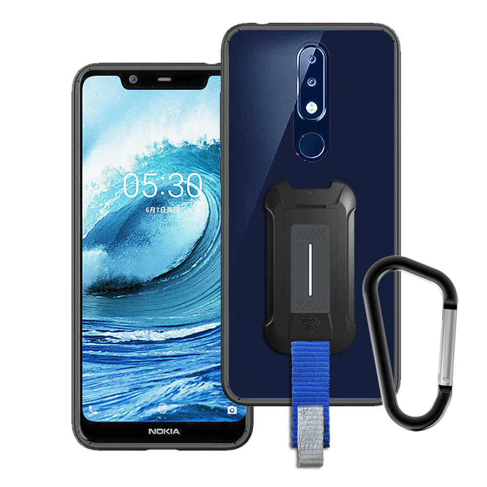 BX3-NK19-X5 | Nokia X5 5.1 Plus Case | Mountable Shockproof Rugged Case for Outdoors w/ Carabiner