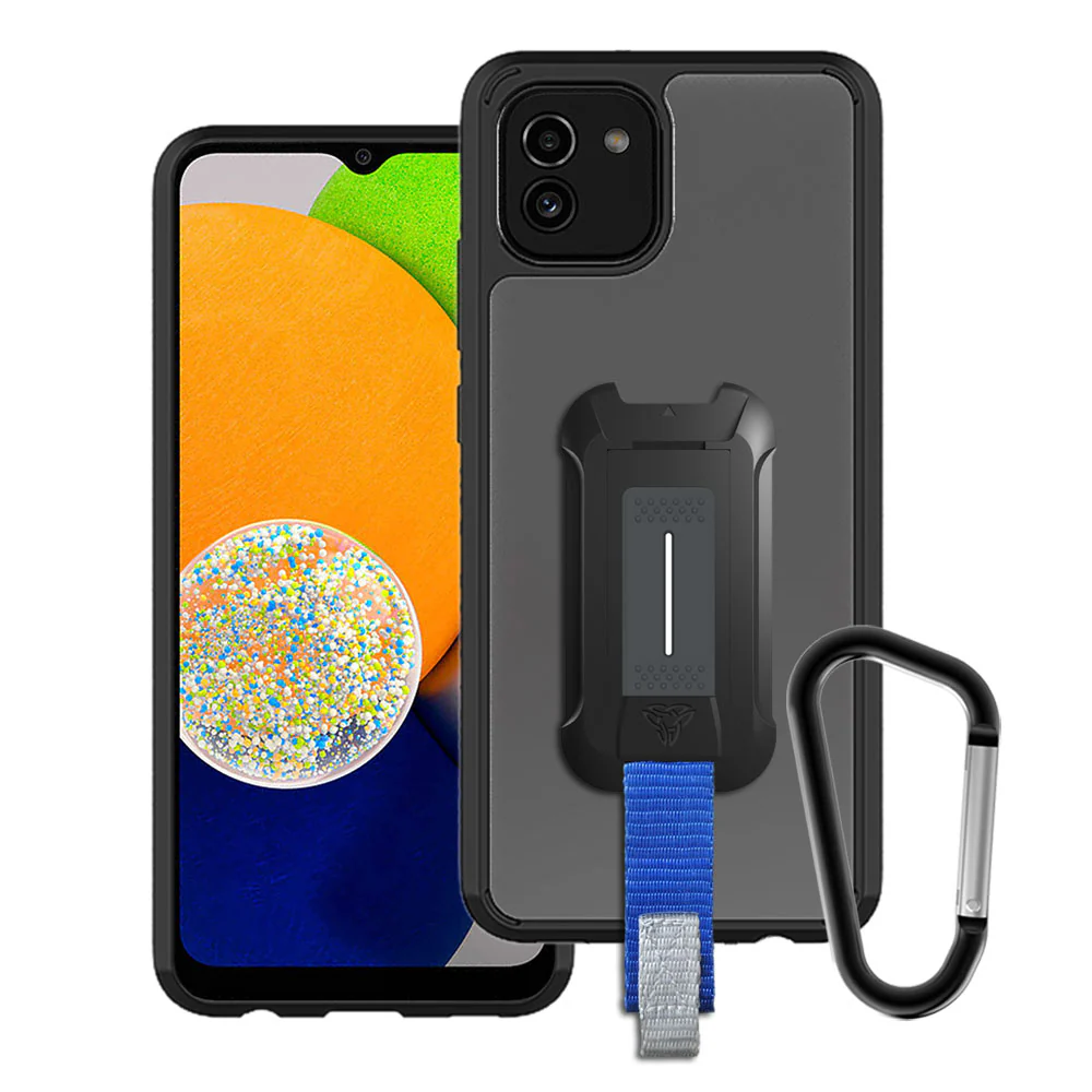 BX3-SS21-A03_164 | Samsung Galaxy A03 SM-A035 164mm Case | Mountable Shockproof Rugged Case for Outdoors w/ Carabiner