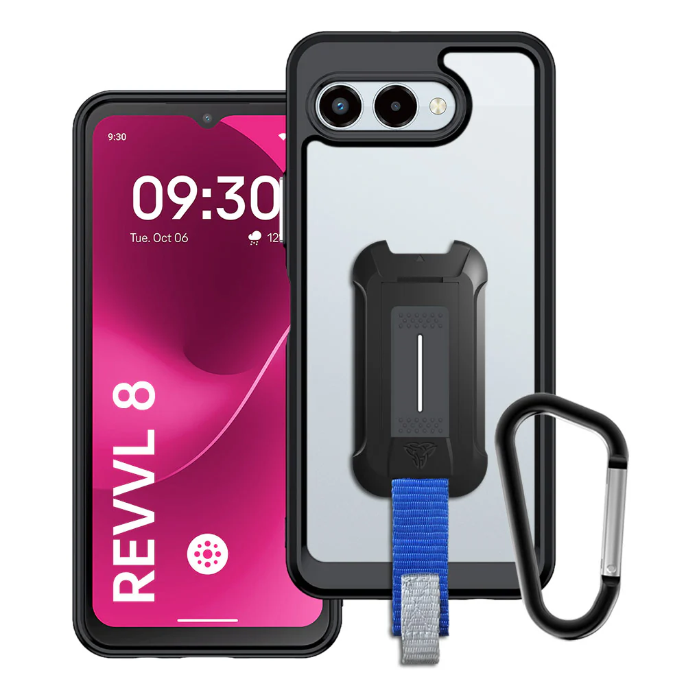 BX3-TMO25-8 | T-Mobile REVVL 8 Case  | Shockproof Drop Proof Rugged Cover w/ X-Mount & Carabiner
