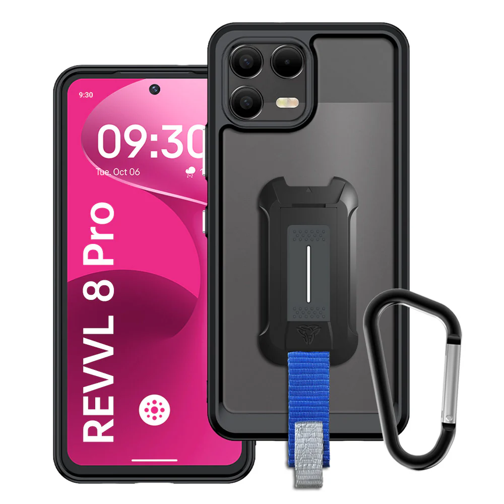 BX3-TMO25-8PRO | T-Mobile REVVL 8 Pro Case  | Shockproof Drop Proof Rugged Cover w/ X-Mount & Carabiner