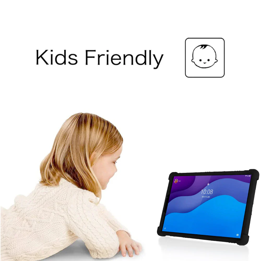CEN-LN-M10HD2 | Lenovo Tab M10 HD (2nd Gen) TB-X306F | Kids Case / Soft silicone shockproof protective case with kick-stand - Image 2