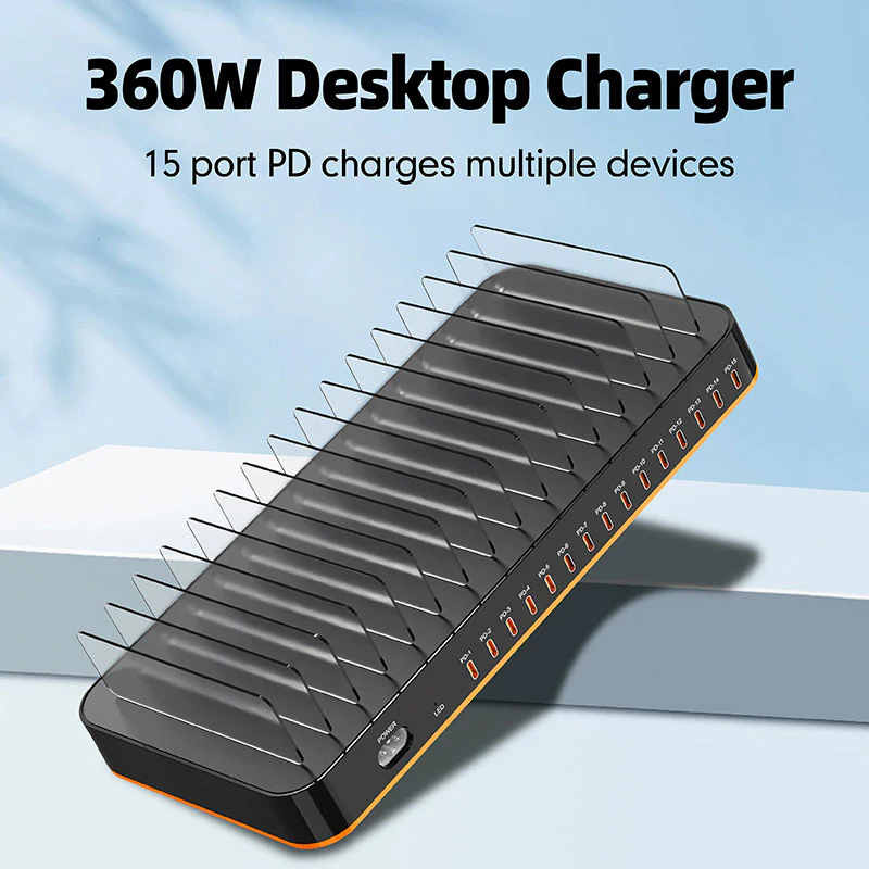 CHR-815C | 15-Port USB-C PD Intelligent Multi Charger 360W Output - Image 3