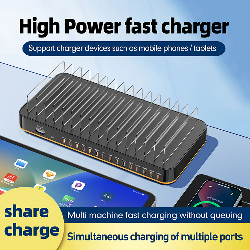 CHR-815C | 15-Port USB-C PD Intelligent Multi Charger 360W Output - Image 4