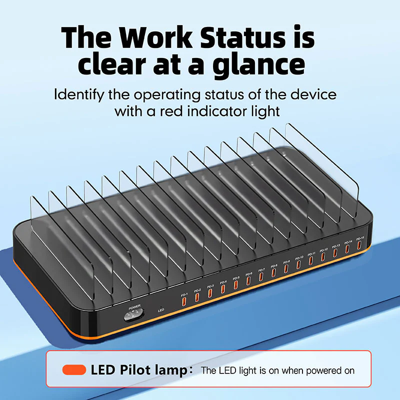 CHR-815C | 15-Port USB-C PD Intelligent Multi Charger 360W Output - Image 5