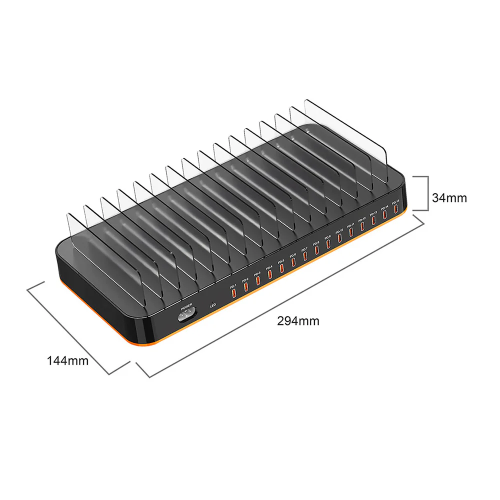 CHR-815C | 15-Port USB-C PD Intelligent Multi Charger 360W Output - Image 7