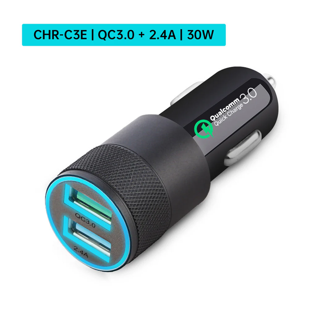 CHR-C3 | Smart Car Charger | Dual Port QC3.0 - PD - USB - Image 6