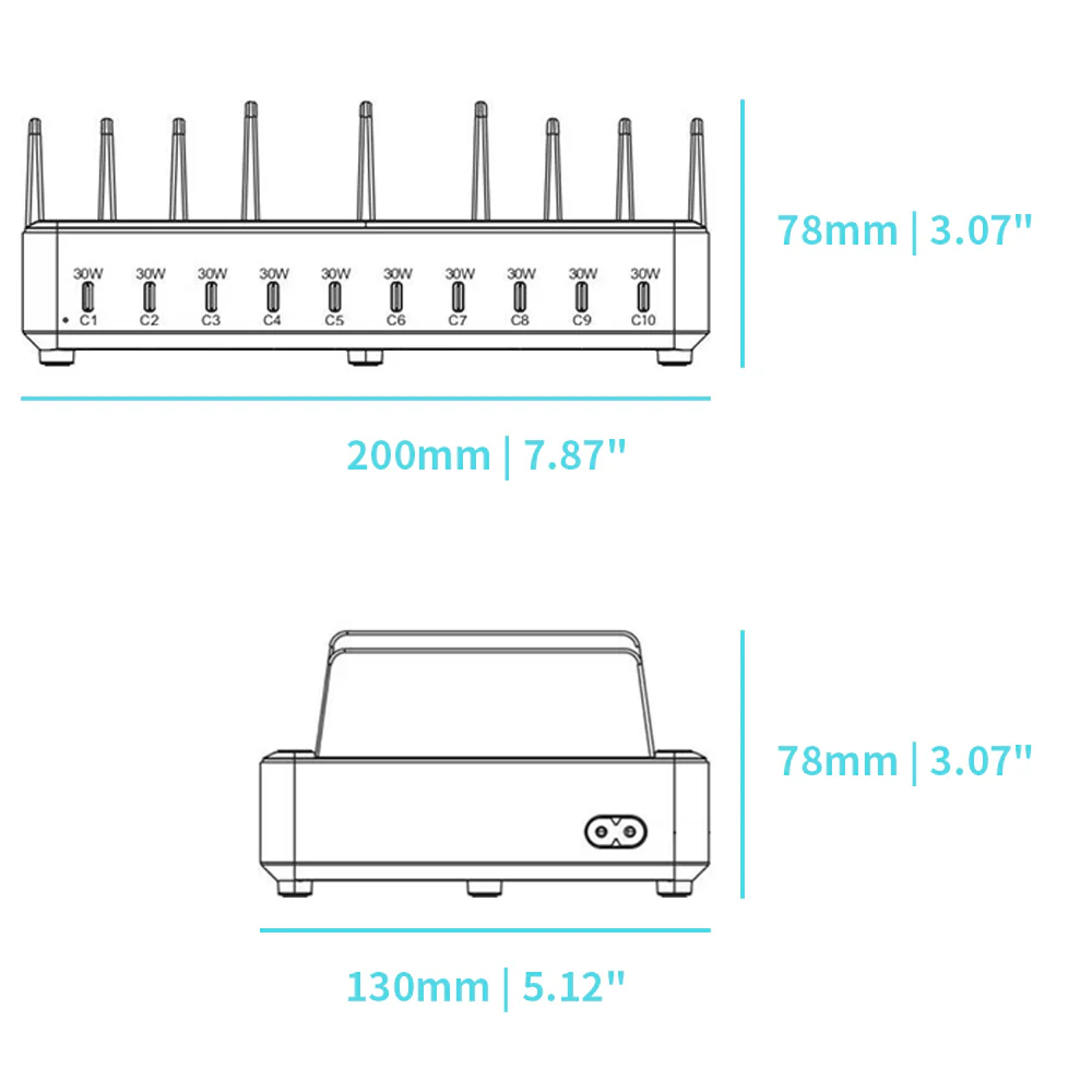 CHR-LMH01 | 10-Port Intelligent Multi Charging Station 300W Output - Image 5