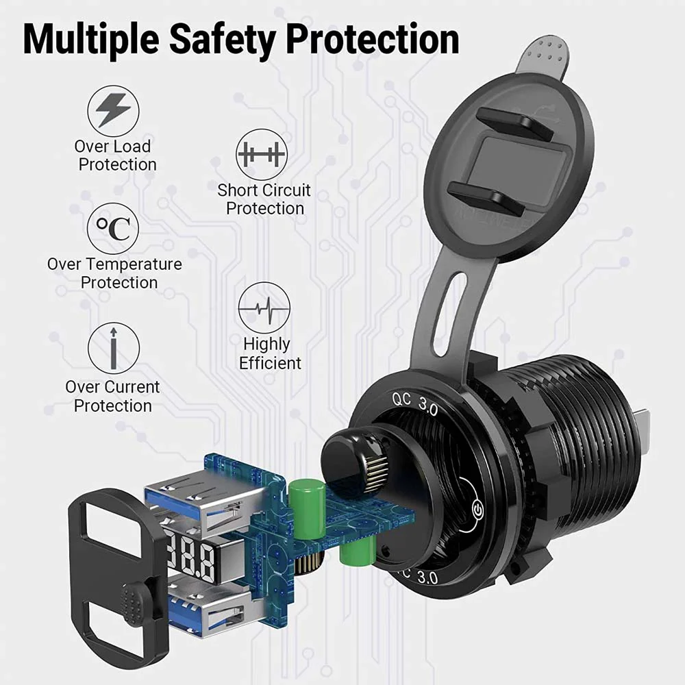 CHR-VC2 | Smart Car Charger with Display Power Button - Image 4