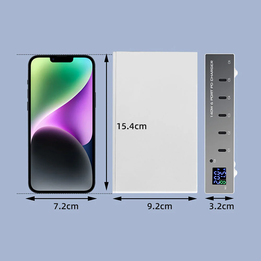 CHR-X6 | 6-Port USB-C PD Intelligent Multi Charger 140W Output - Image 6