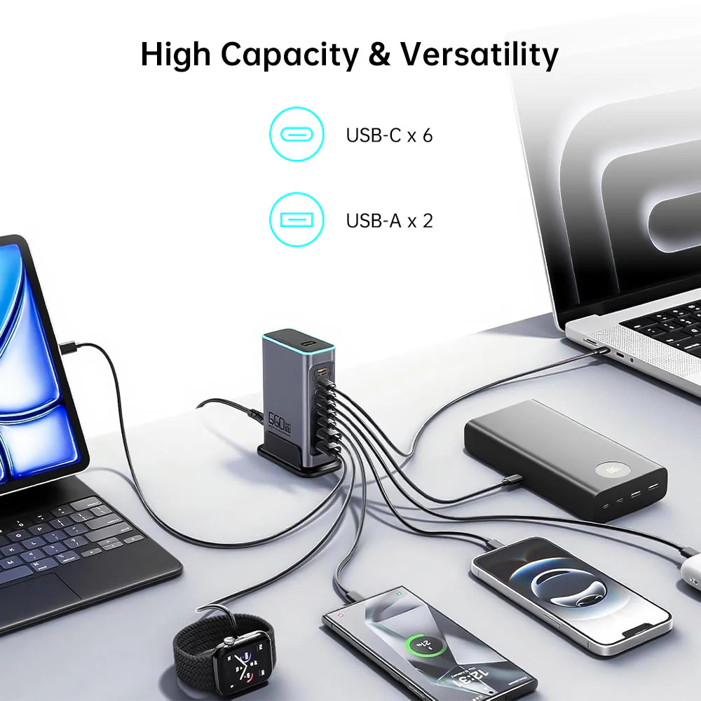 CHR-X8L | 8-Port Intelligent Multi Charging Station 140W Output - Image 2