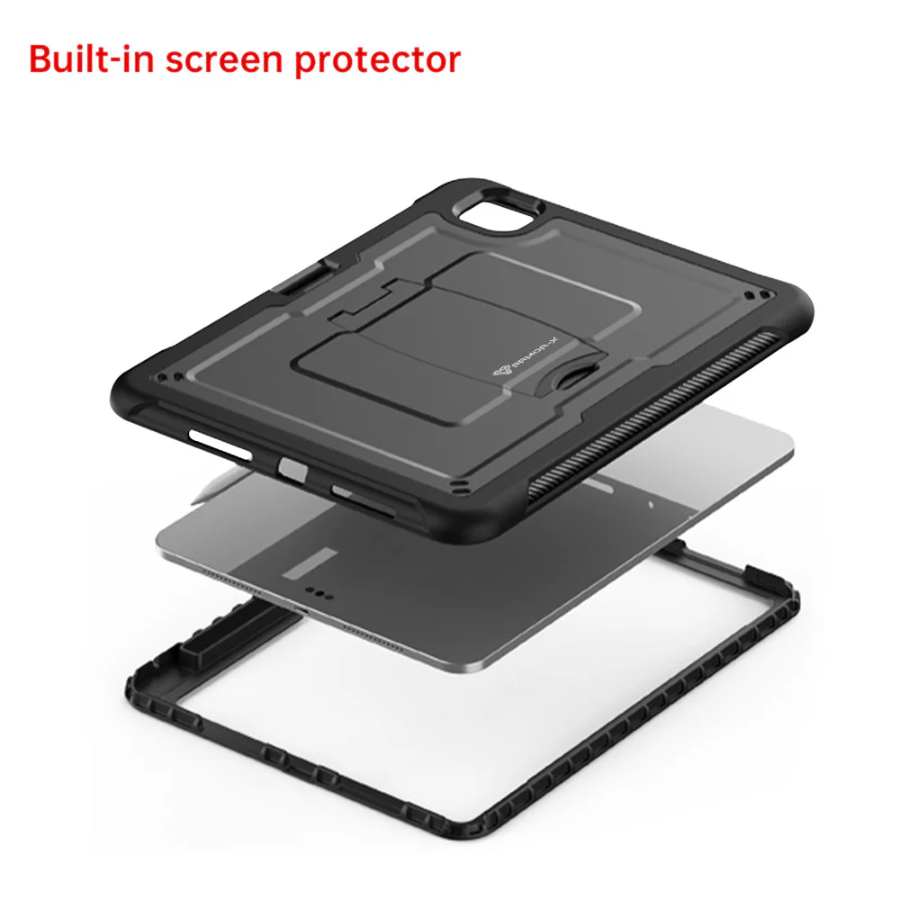 CLN-iPad-PR11 | iPad Pro 11 (M4) / (M5) | Dual layers shockproof rugged case with kick-stand & Pen Holder - Image 2