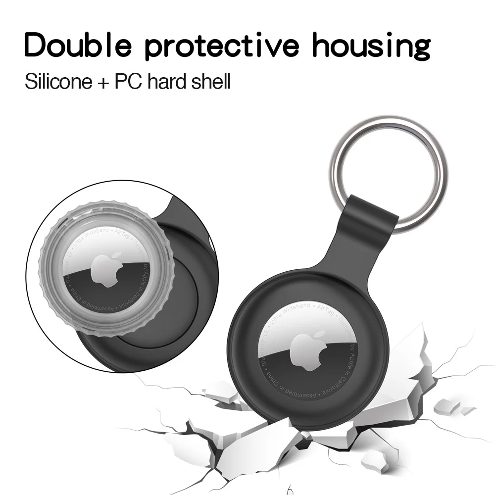 APL-ATG1 | IP68 Waterproof Apple AirTag Case w/ Key Ring -2pcs - Image 5