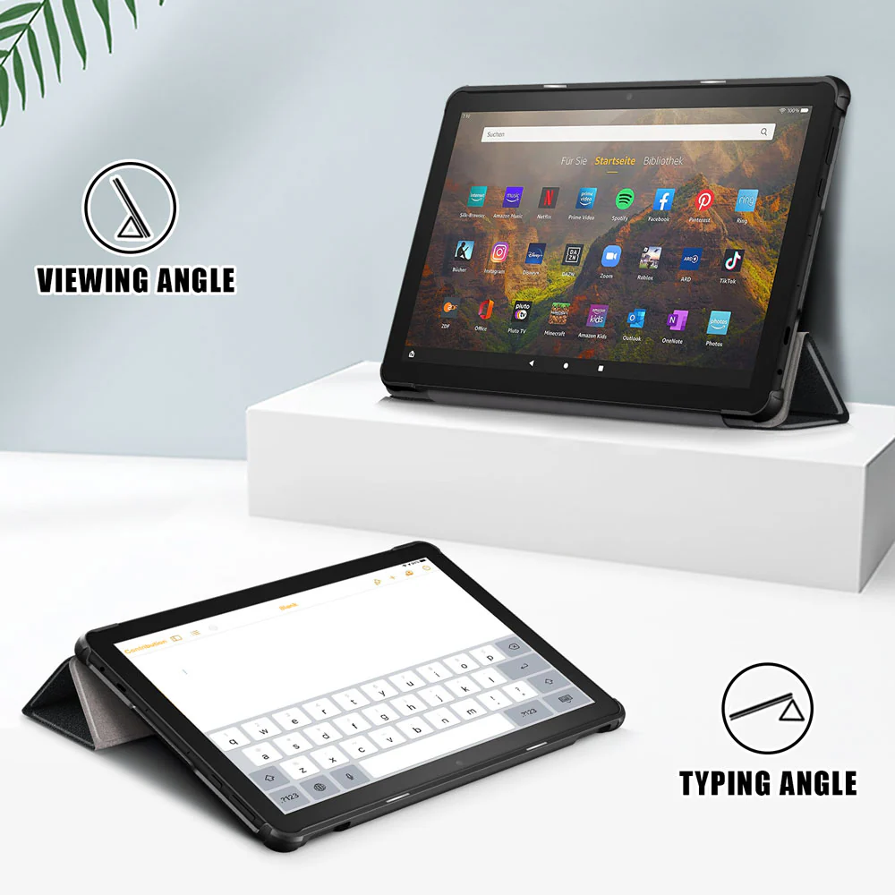 CVR-AZ-HD10G13 | Amazon Fire HD 10 2023 | Smart Folio Case with Tri-Fold Stand & PU Leather Cover - Image 3