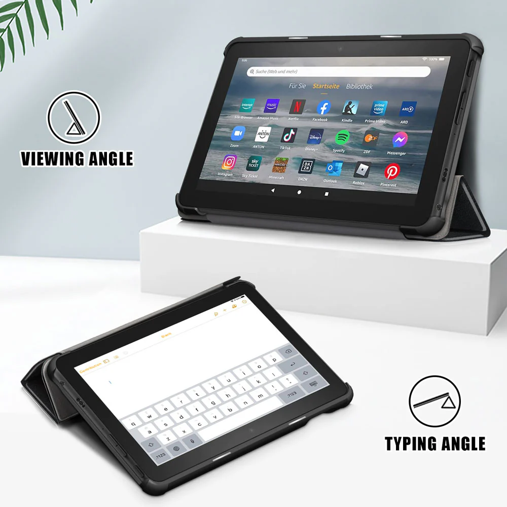 CVR-AZ-NFR7 | Amazon Fire 7 (12th generation) 2022 | Smart Folio Case with Tri-Fold Stand & PU Leather Cover - Image 3
